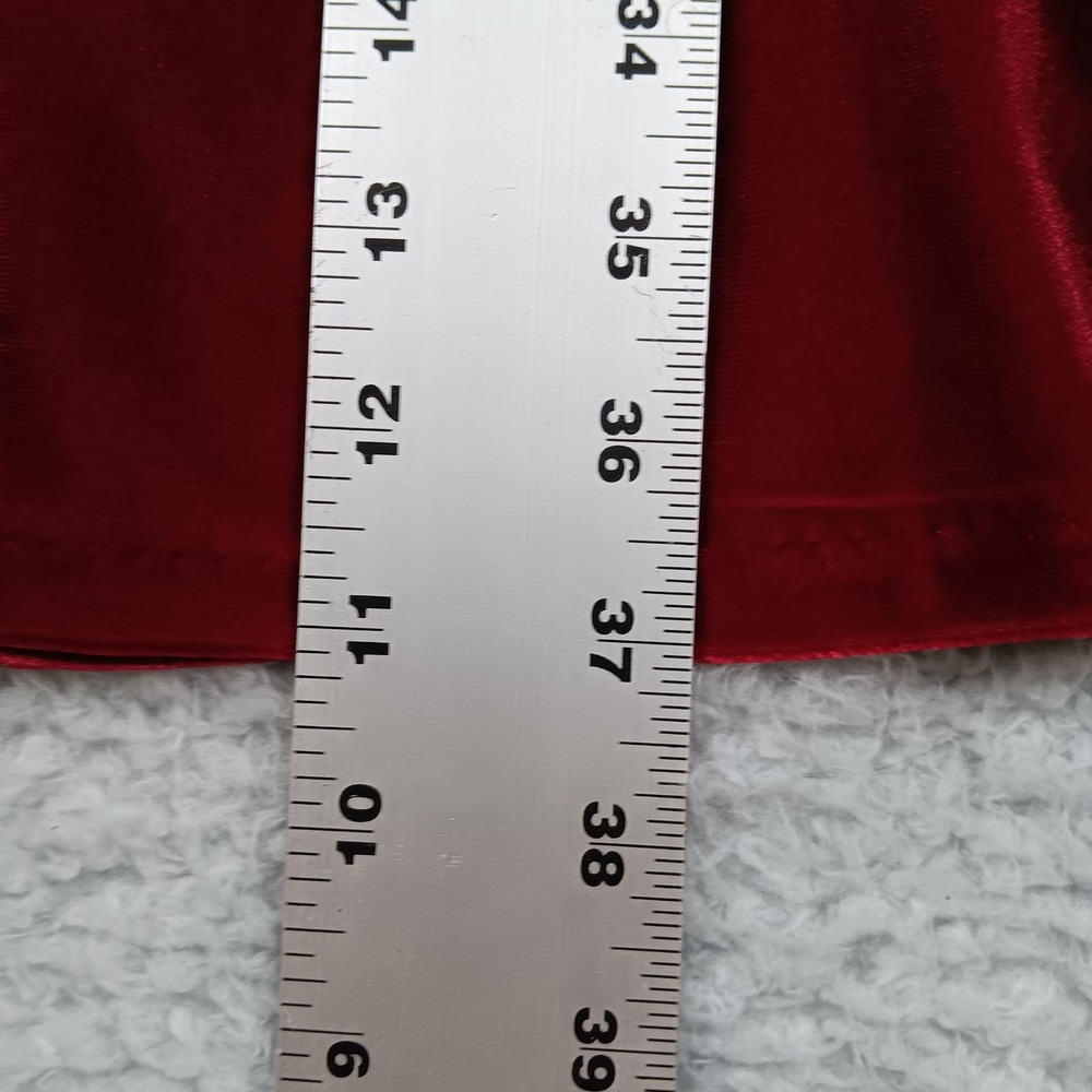Calvin Klein Dress A-Line Woman 10 Red Velvet Tie Neck Puff Sleeve CD2V1B1E - Picture 10 of 11